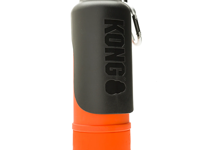 Kong - Kong H20 K9 Drinkfles Thermos RVS - 740 ml waterfles - zwart/oranje.