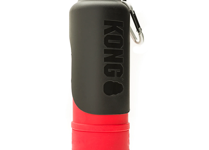 Kong H20 K9 Drinkfles Thermoskan RVS - 740 ml in zwart en rood.