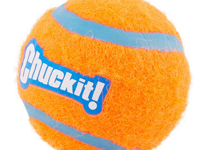 Chuckit! - Tennisbal - oranje. Deze Chuckit! - Tennisbal leent zich uitstekend voor een spannend spelletje apporteerspel. De levendige oranje kleur zorgt voor een goede zichtbaarheid tijdens het spelen. Maak je klaar om te hebben