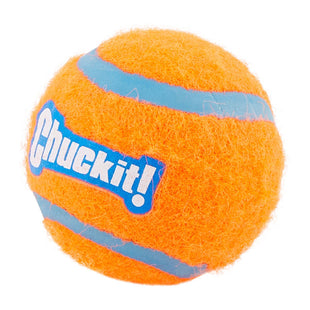 Chuckit! - Tennisbal - oranje. Deze Chuckit! - Tennisbal leent zich uitstekend voor een spannend spelletje apporteerspel. De levendige oranje kleur zorgt voor een goede zichtbaarheid tijdens het spelen. Maak je klaar om te hebben