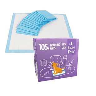 Een doos Easypets - Training Pads - 105 stuks voor het handhaven van de hygiëne in huis.