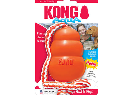 De Kong - Aqua is een drijvend apporteerspeeltje dat betekenis geeft aan uw hond. Er zit een touw aan vast voor extra speelplezier.