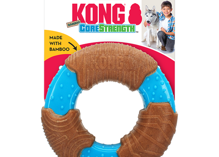 Beleef langdurig speelplezier met de Kong - CoreStrength Bamboo Ring, een duurzaam hondenspeelgoed ontworpen voor kauwen-activiteiten.