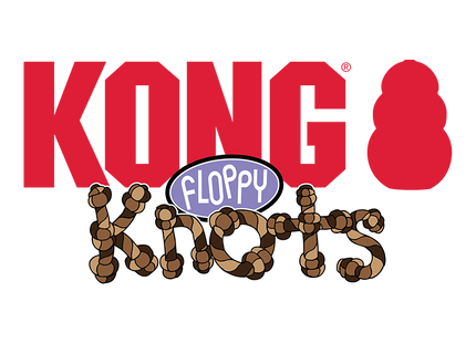 Het pluche logo voor Kong - Floppy Knots Hippo, een merk gespecialiseerd in hondenspeelgoed geïnspireerd op Kong - Floppy Knots Hippo.