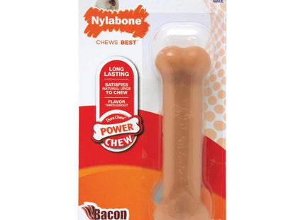 Een duurzame Nylabone - Power Chew Bacon-smaak in een verpakking, doordrenkt met een verrukkelijke speksmaak.