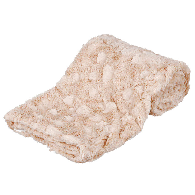 beige deken van heerlijk zacht pluche voor huisdieren met allergieën van trixie