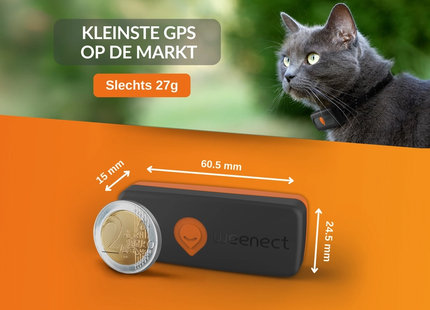 Weenect - XS Tracker Kat Zwart