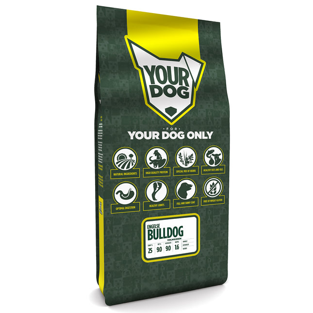 Een zakje Your Dog - Engelse Bulldog Volwassen droogvoer voor uw Engelse Bulldog.