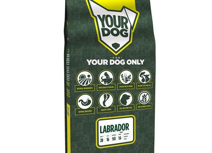 Een zakje Your Dog - Labrador Retriever Puppy droogvoer voor honden.