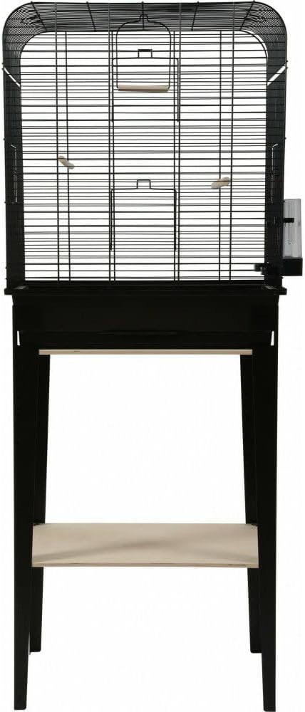 Loft chic cage à oiseaux avec meubles noirs