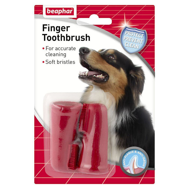 Beaphar - Vinger-Tandenborstel - 2 ST vingertandenborstel voor honden.