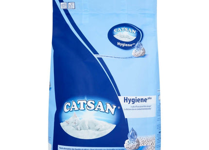 Een zak Catsan - Hygiene Plus kattenbakvulling, een absorberende kattenbakvulling met Catsan - Hygiene Plus voor een optimale reinheid.