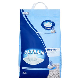 Een zak Catsan - Hygiene Plus kattenbakvulling, een absorberende kattenbakvulling met Catsan - Hygiene Plus voor een optimale reinheid.