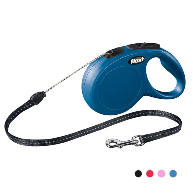 Blauwe Flexi - Rollijn Classic S voor honden, 5m/8m koordlijn