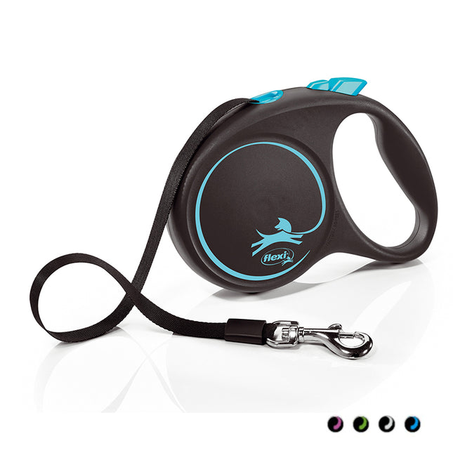 Flexi - Rollijn Black Design L - Tape Leash