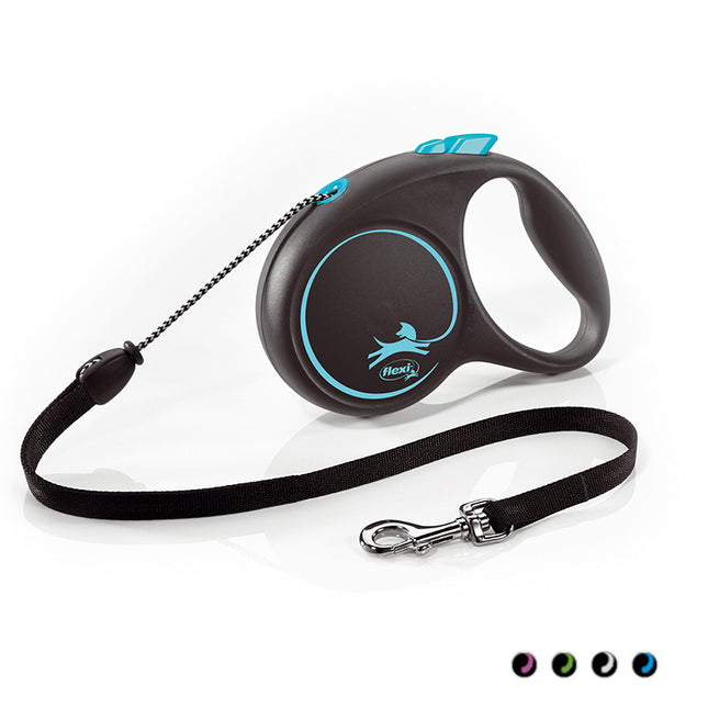 Flexi - Rollijn Black Design M - Cord Leash