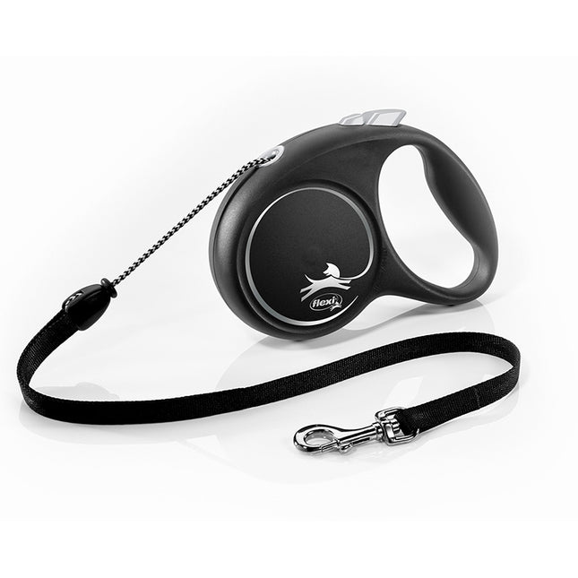 Flexi - Rollijn Black Design M - Cord Leash