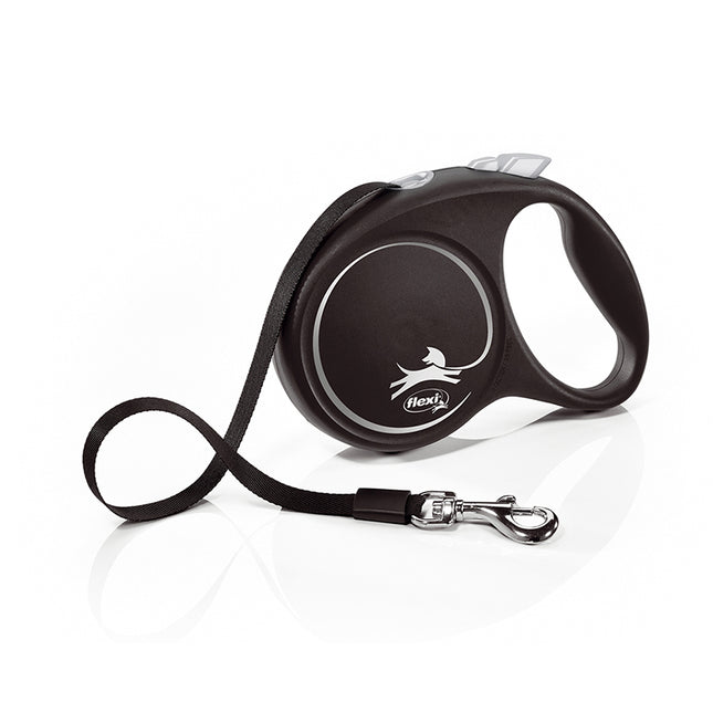 Flexi - Rollijn Black Design M - Tape Leash