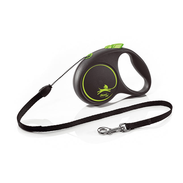 Flexi - Rollijn Black Design S - Cord Leash