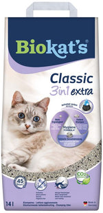 De Biokat's - Classic 3in1 Extra kattenbakvulling met actieve kool.