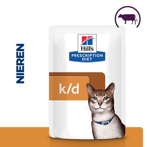 Hill's PRESCRIPTION DIET k/d Kattenvoer met Rund (12x 85 g)