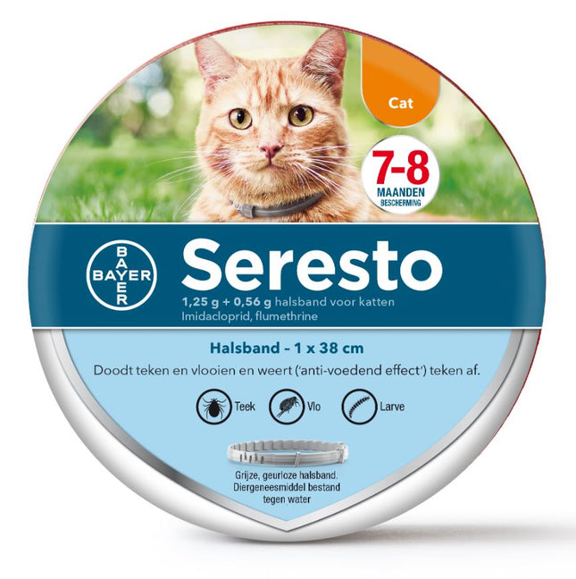 Seresto Teken- En Vlooienband kattenhalsband met afbeelding van een kat.