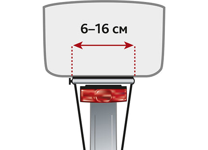 Een diagram met de hoogte van een Trixie - Kunststof Fietsmand Bagagedrager met antislipmat en eenvoudige installatie.