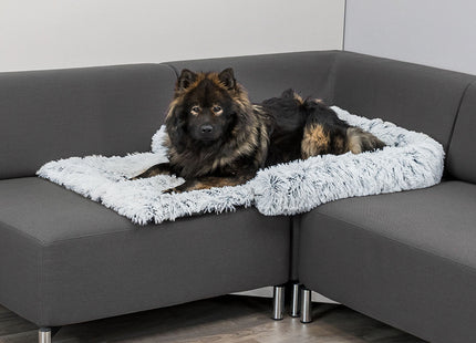 Handig hondendeken en meubelbeschermer in één van heerlijk zacht langharige pluche met rug- en zijleuningen 